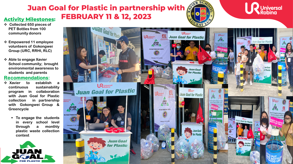You are currently viewing Xavier School Partners with URC and Robinsons Supermarket’s Juan Goal for Plastic