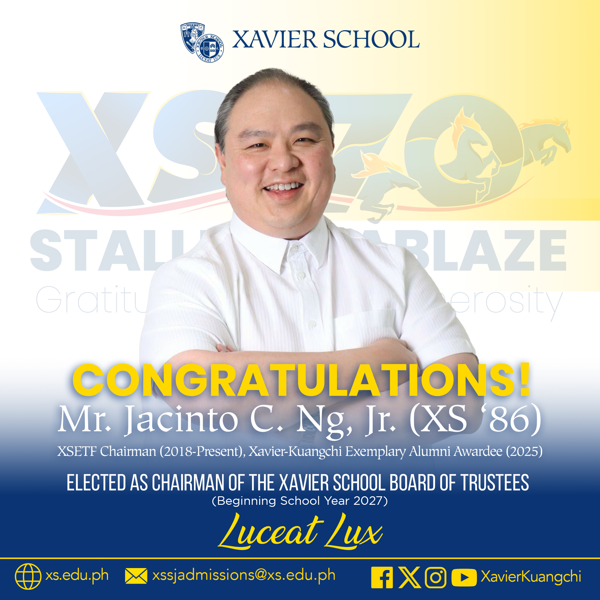 You are currently viewing Xavier School, Inc. New Chairman of the Board